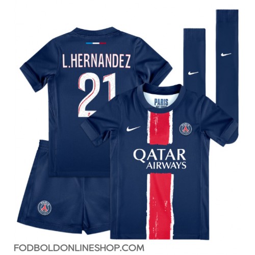 Paris Saint-Germain Lucas Hernandez #21 Hjemme Trøje Børn 2024-25 Kortærmet (+ Korte bukser)